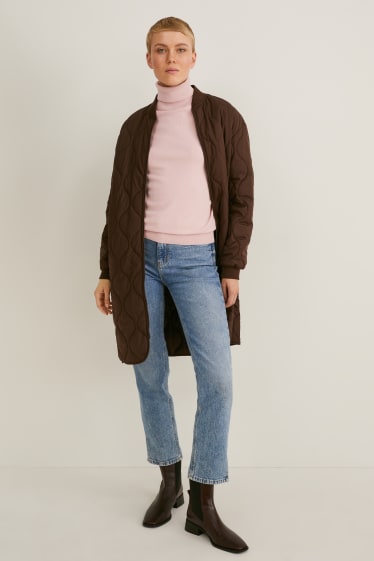 Damen - Rollkragenpullover - rosa