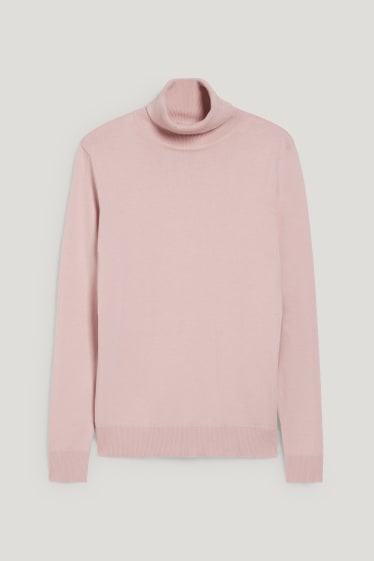 Damen - Rollkragenpullover - rosa