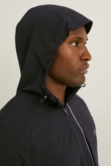 Men - Outdoor jacket with hood - Flex - black
