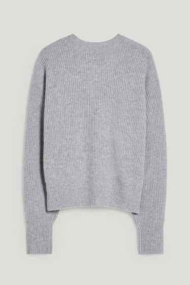 Women - Cashmere cardigan - gray-melange