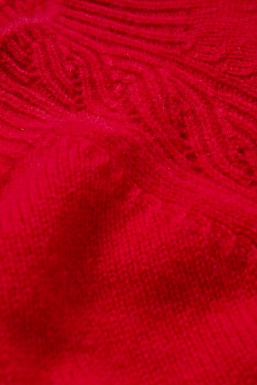 Women - Cashmere jumper - dark red