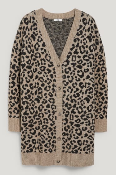 Donna - Cardigan - da materiali riciclati - fantasia - marrone chiaro
