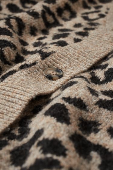 Donna - Cardigan - da materiali riciclati - fantasia - marrone chiaro