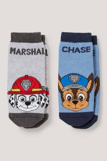 Baby Boys - Multipack 2er - Paw Patrol - Erstlings-Anti-Rutsch-Socken - blau-melange
