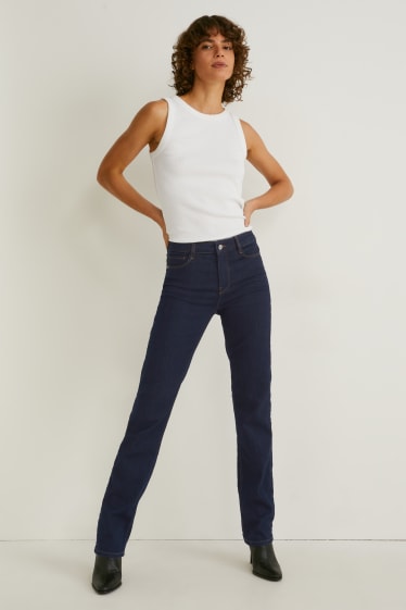Dámské - Straight jeans - mid waist - LYCRA® - džíny - tmavomodré
