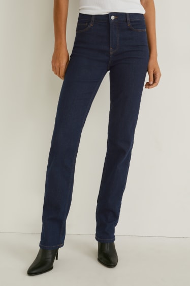 Dámské - Straight jeans - mid waist - LYCRA® - džíny - tmavomodré