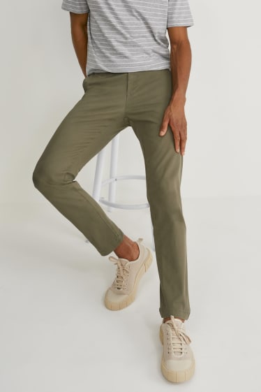 Mężczyźni - Chinosy - slim fit - LYCRA® - kaki