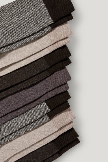 Heren - Set van 7 paar - sokken - biokatoen - LYCRA® - bruin