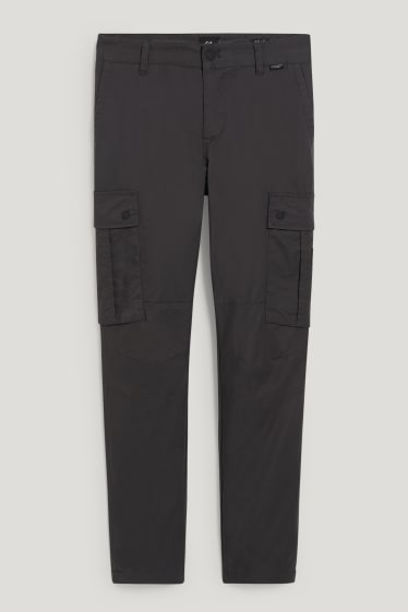Hommes - Pantalon cargo - LYCRA® - gris foncé