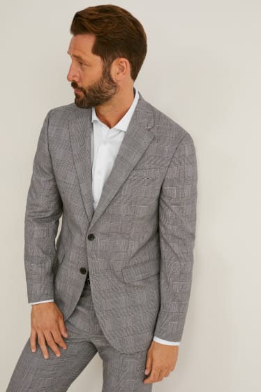 Men - Mix-and-match tailored jacket - regular fit - LYCRA® - check - gray