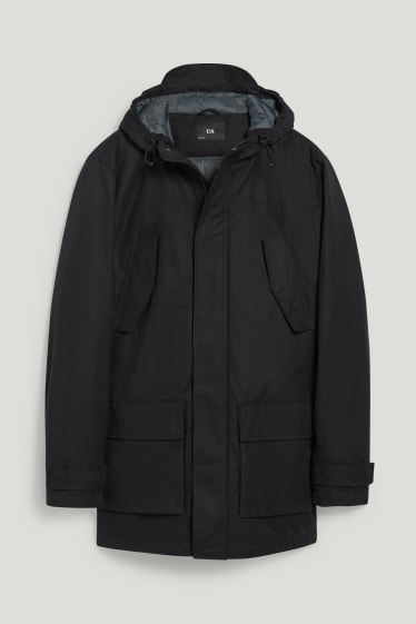 Men - Parka with hood - black
