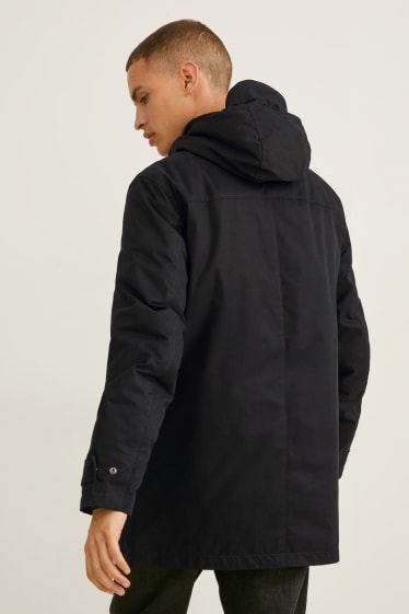Men - Parka with hood - black