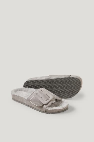 Mujer - Zapatillas de casa - antelina - gris claro