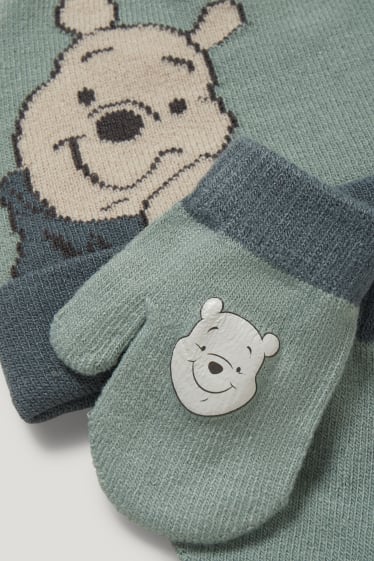 Bébé garçons - Winnie l’ourson - ensemble - bonnet et gants pour bébé - 2 pièces - vert menthe