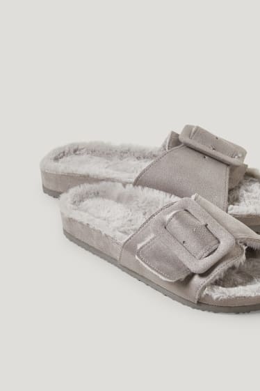 Mujer - Zapatillas de casa - antelina - gris claro