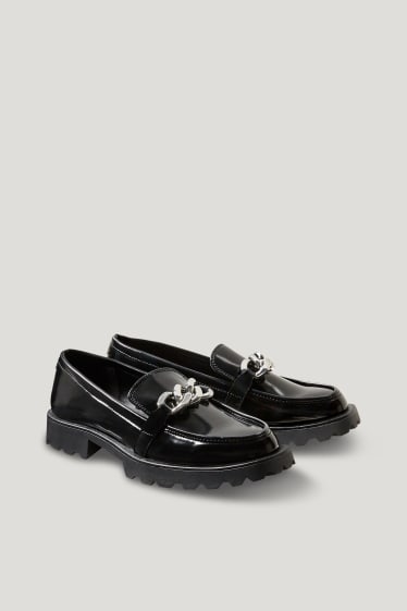Dames - Loafers - imitatieleer - zwart