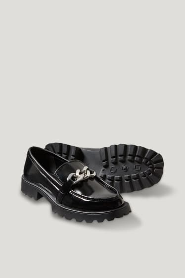 Dames - Loafers - imitatieleer - zwart