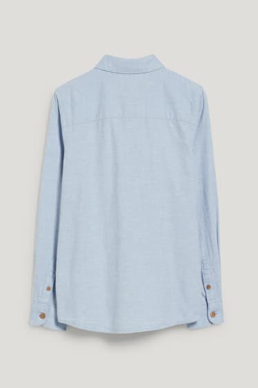 Garçons - Chemise en flanelle - bleu clair