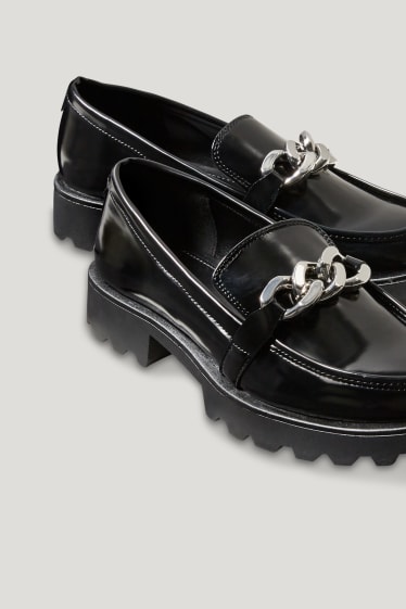 Dames - Loafers - imitatieleer - zwart