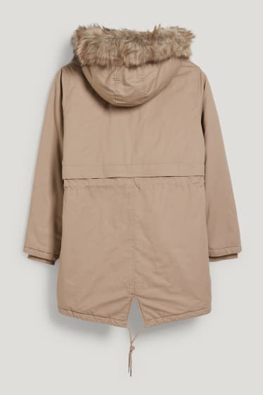 Donna - CLOCKHOUSE - parka con cappuccio e inserto in ecopelliccia - beige
