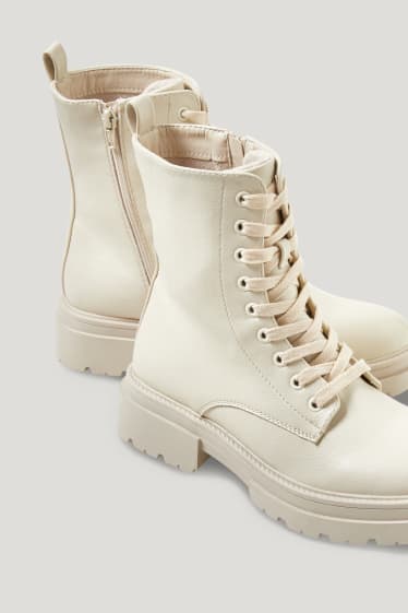 Donna - Scarponcini - similpelle - beige