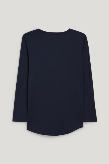 Damen - Langarmshirt - dunkelblau