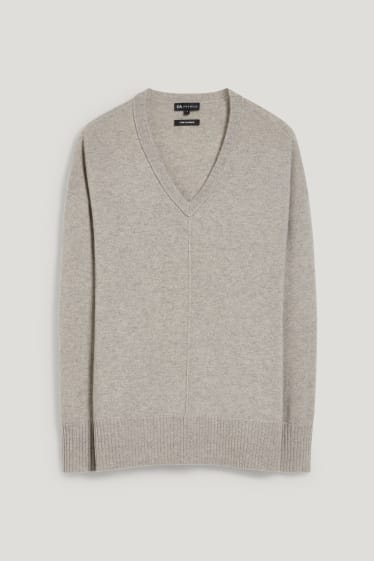 Donna - Maglione in cashmere - grigio melange