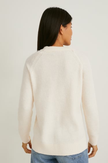 Damen - Pullover - cremeweiß