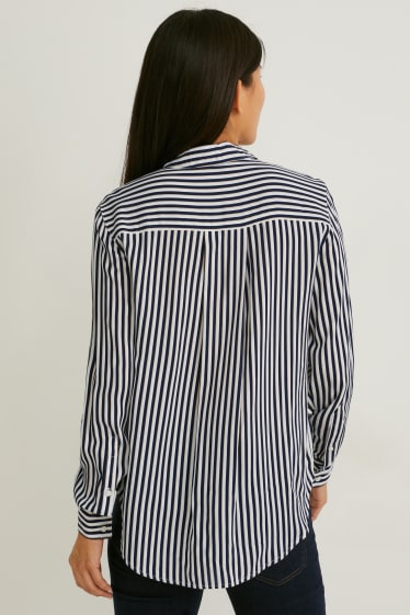 Dona - Brusa - de ratlles - blau fosc / blanc