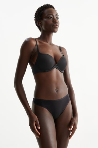 Damen - Multipack 6er - String - LYCRA® - schwarz