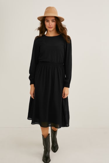 Dames - Fit & flare-jurk - zwart