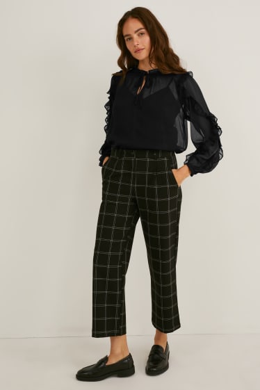 Damen - Chiffon-Bluse - schwarz