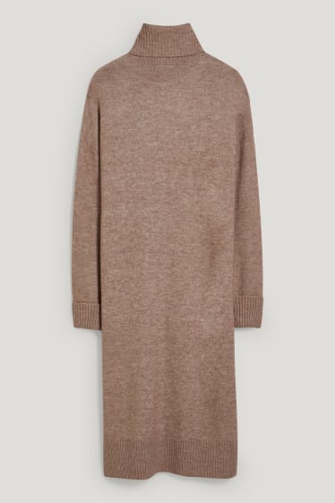 Femmes - Robe de maille - marron clair