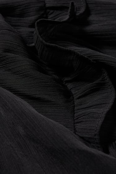 Damen - Chiffon-Bluse - schwarz