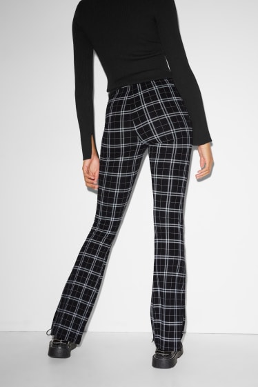 Clockhouse Girls - CLOCKHOUSE - Jersey-Hose - Flared - kariert - schwarz / grau