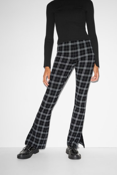 Clockhouse Girls - CLOCKHOUSE - Jersey-Hose - Flared - kariert - schwarz / grau