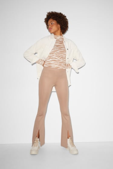 Clockhouse Girls - CLOCKHOUSE - Jersey-Hose - Flared - hellbraun