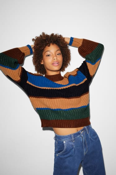 Clockhouse femme - CLOCKHOUSE - pull - marron / bleu