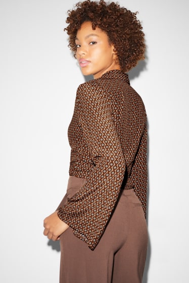 Clockhouse femme - CLOCKHOUSE - chemisier court - à motif - marron