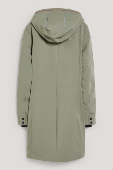 Donna - Cappotto tecnico con cappuccio - LYCRA® - verde chiaro