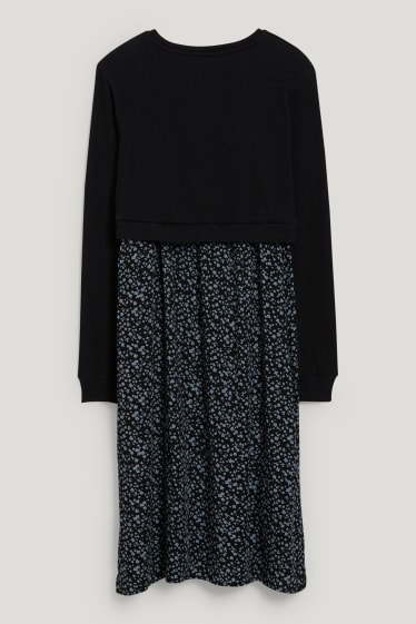 Dames - Voedingsjurk - 2-in-1-look - zwart