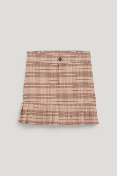 Clockhouse Girls - CLOCKHOUSE - Minirock - kariert - beige / braun