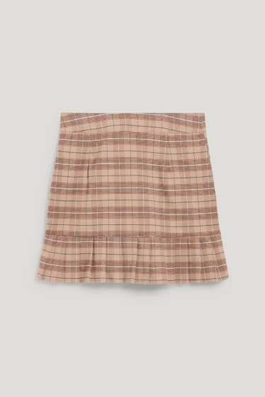 Clockhouse Girls - CLOCKHOUSE - Minirock - kariert - beige / braun