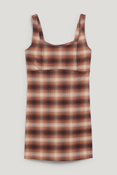 Clockhouse femme - CLOCKHOUSE - robe - à carreaux - marron / beige