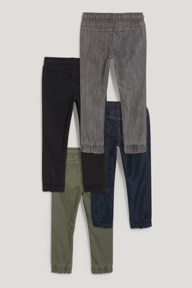 Garçons - Lot de 4 - straight jean - jeans doublés - vert foncé / noir
