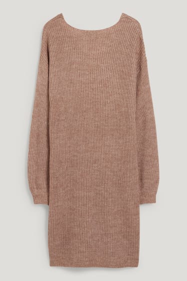 Femmes - Robe en maille - marron clair