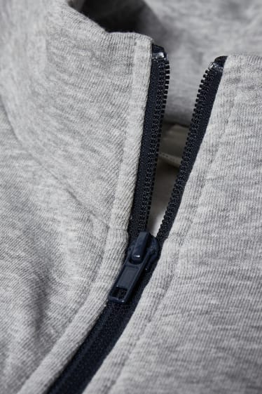 Hommes grandes tailles - Sweat zippé - gris clair chiné