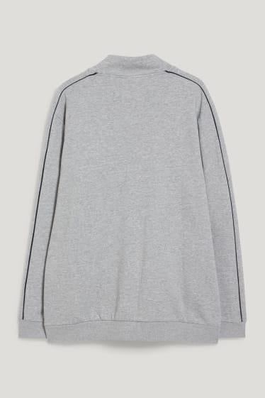 Hommes grandes tailles - Sweat zippé - gris clair chiné