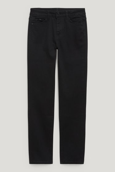 Femei - Straight jeans - talie medie - negru