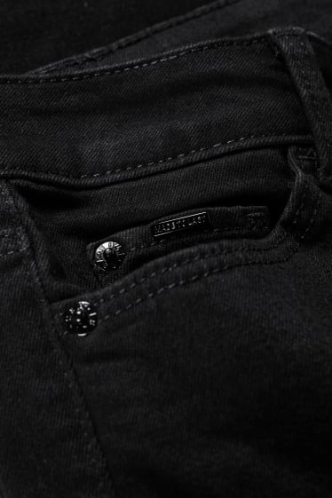 Femei - Straight jeans - talie medie - negru